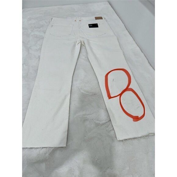 New PAIGE Size 31 Cindy - Tonal Ecru Double Back Belt Loop off-white **Stain** - Picture 5 of 14